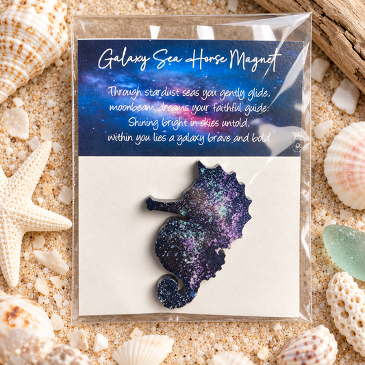 Galaxy Sea Horse Resin Magnet