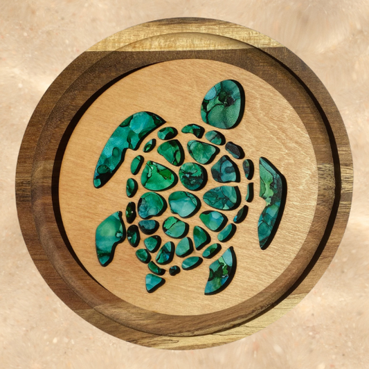 Green Sea Turtle Hand Painted Art