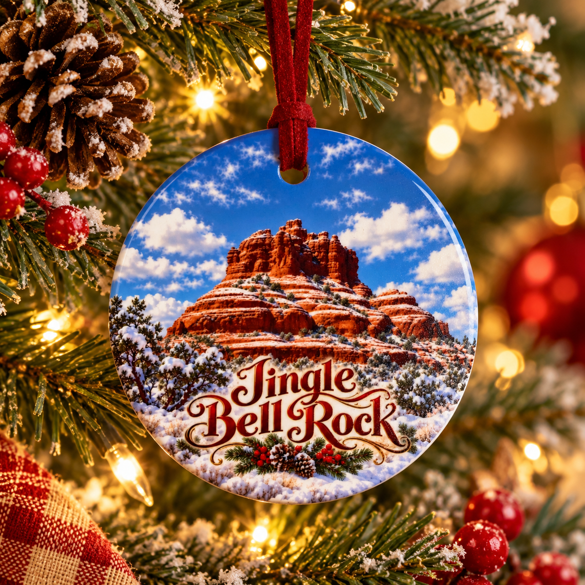 Jingle Bell Rock – Sedona Arizona Ceramic Christmas Ornament