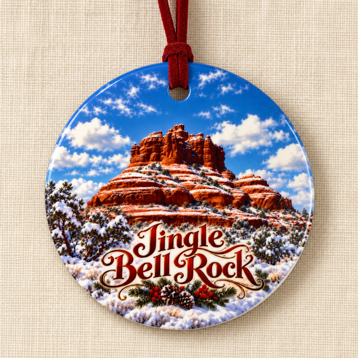 Jingle Bell Rock – Sedona Arizona Ceramic Christmas Ornament