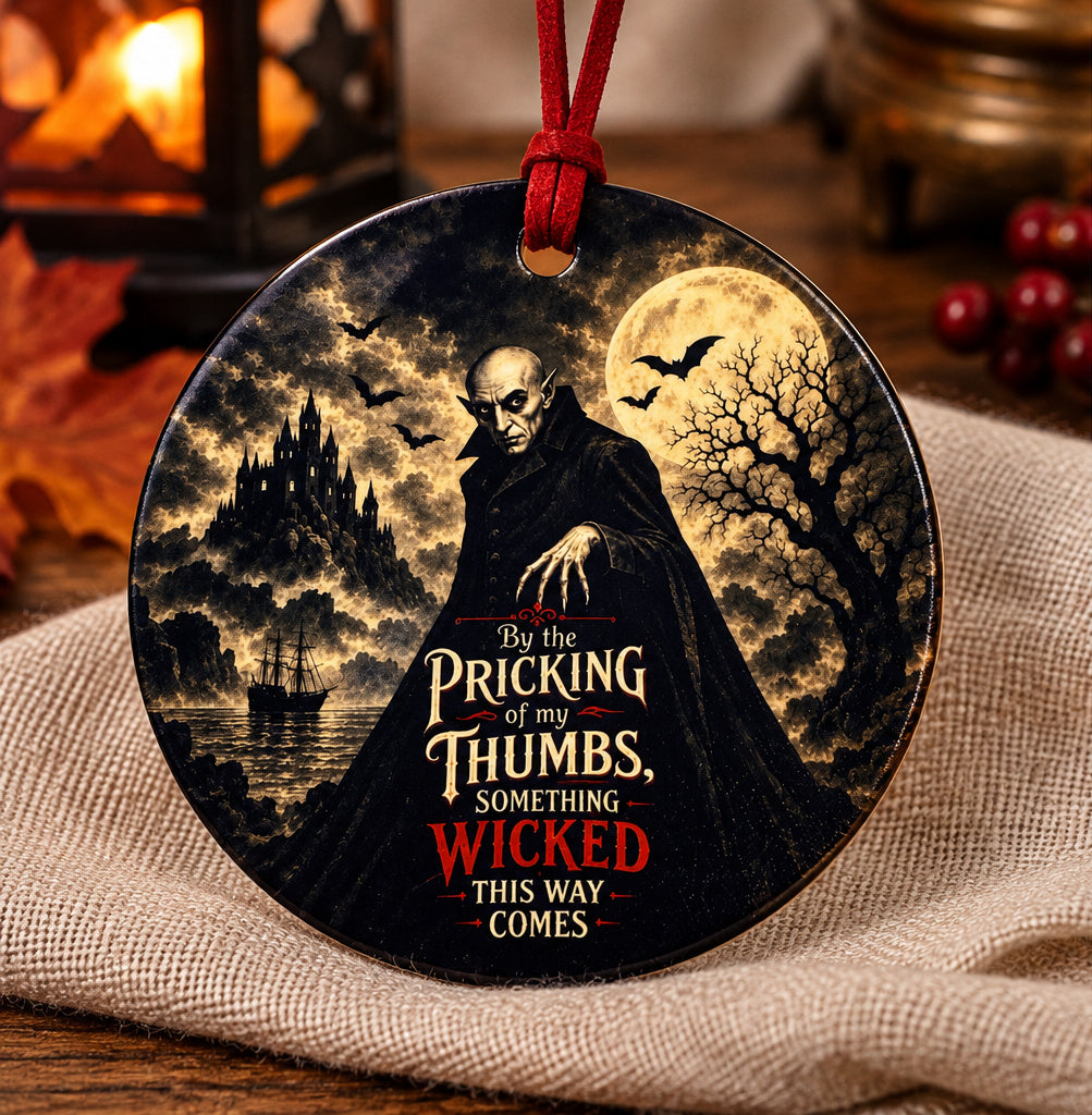 Nosferatu Gothic Halloween Ceramic Ornament | Something Wicked This Way Comes