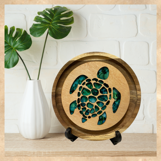 Green Sea Turtle Hand Painted Art