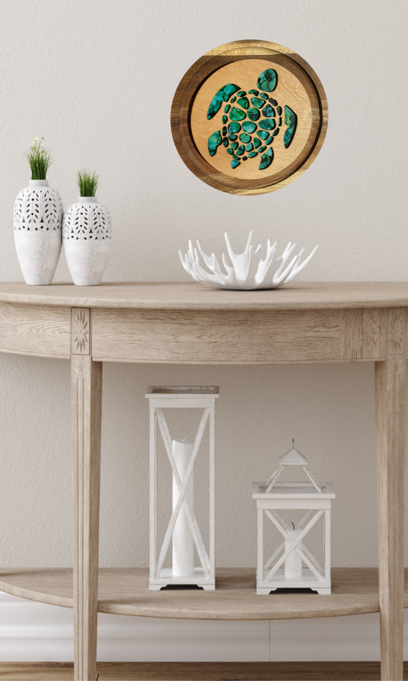 Green Sea Turtle Hand Painted Art