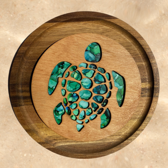 Green Sea Turtle Hand Painted Art