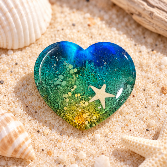 Handcrafted Resin Starfish Heart Magnets – Ocean Inspired Gifts
