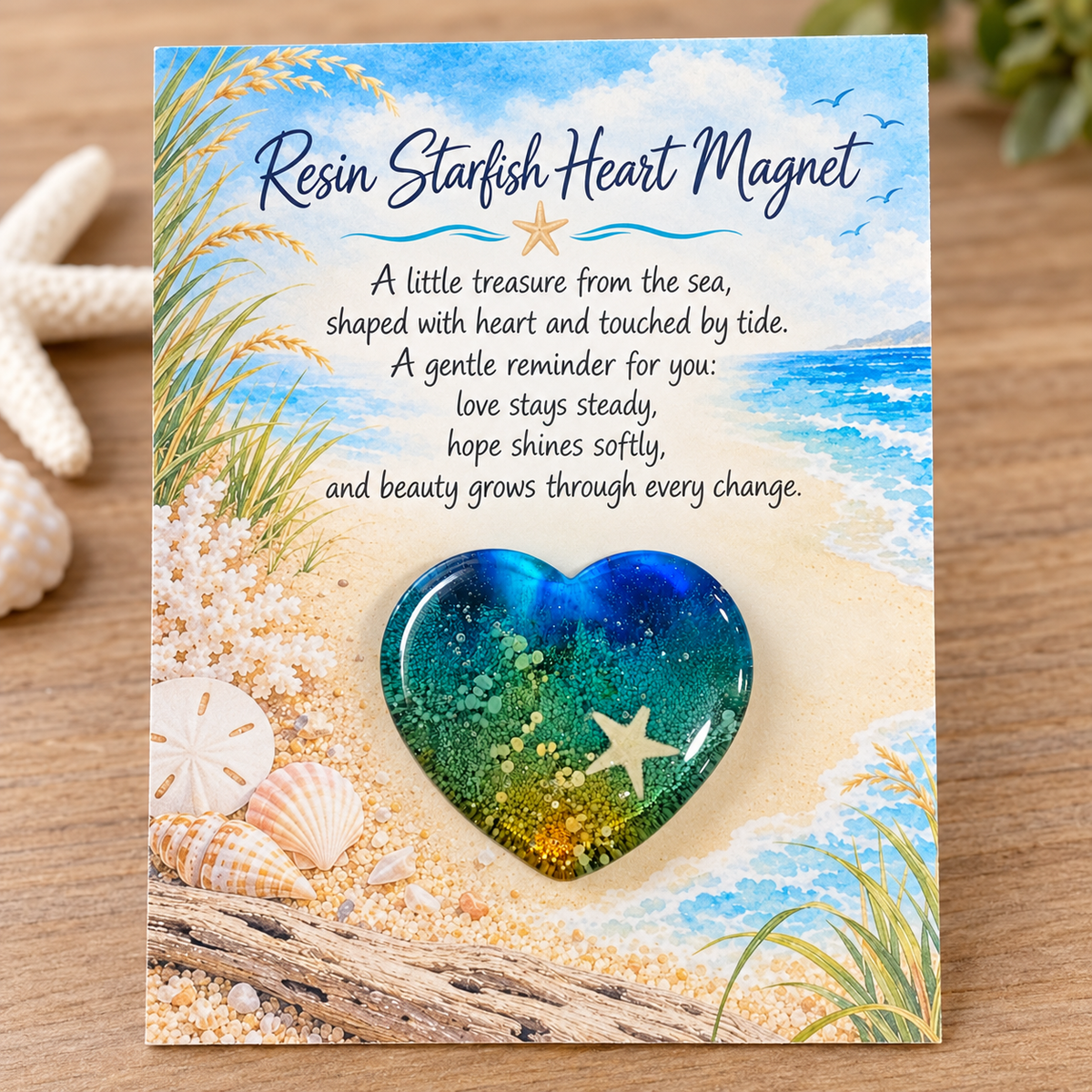 Handcrafted Resin Starfish Heart Magnets – Ocean Inspired Gifts