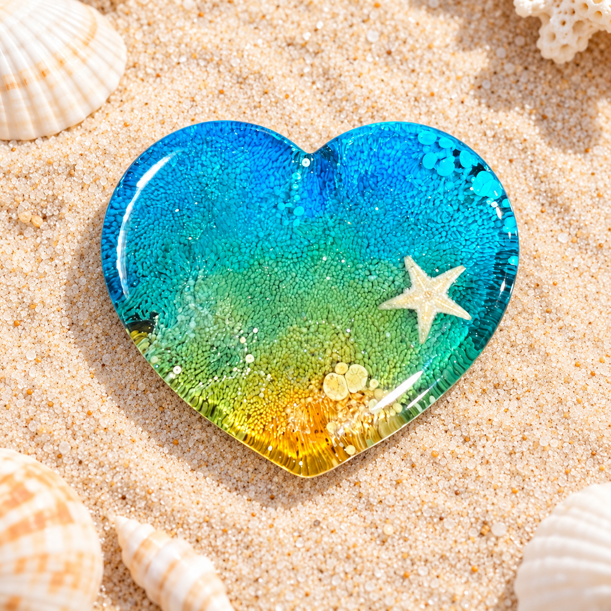 Handcrafted Resin Starfish Heart Magnets – Ocean Inspired Gifts