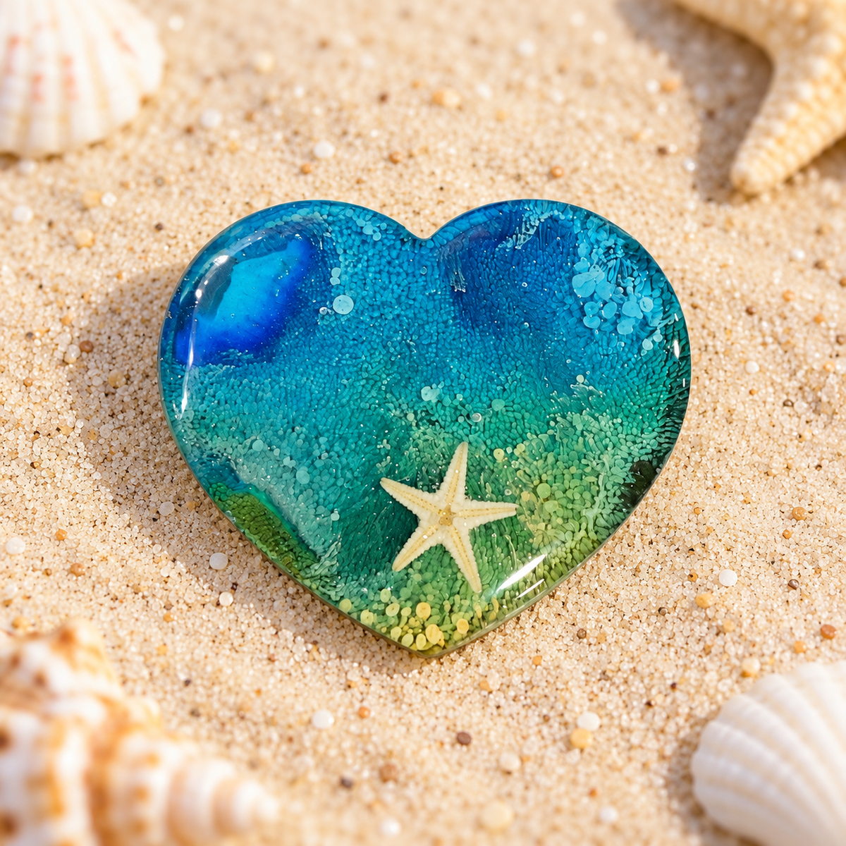 Handcrafted Resin Starfish Heart Magnets – Ocean Inspired Gifts