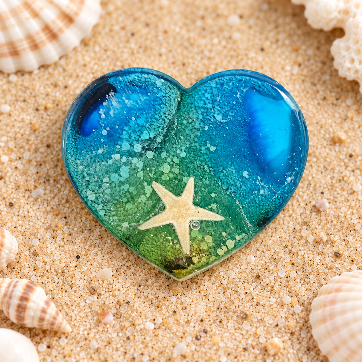 Handcrafted Resin Starfish Heart Magnets – Ocean Inspired Gifts